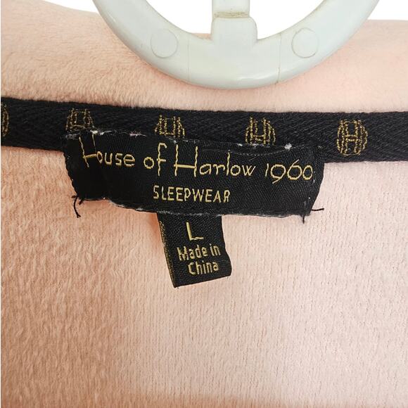 Women's House of Harlow 1960 Pink 2-Piece Sleepwear Pj's with White Trim - Picture 10 of 11